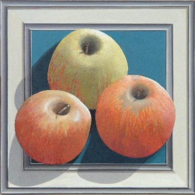 Three apples in a frame (print)